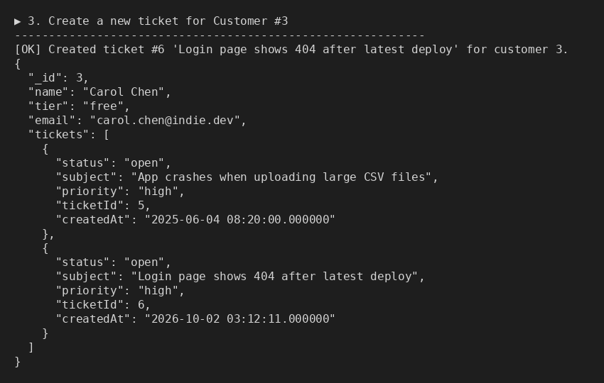 Creating a Ticket