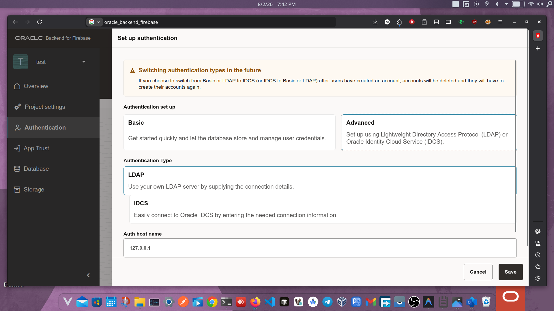 Fusabase Authentication Setup — configuring LDAP and IDCS providers